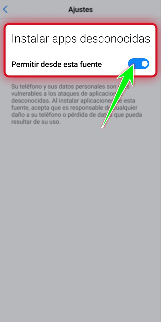 Permite los accesos de fuentes externas en Casinado oficial.