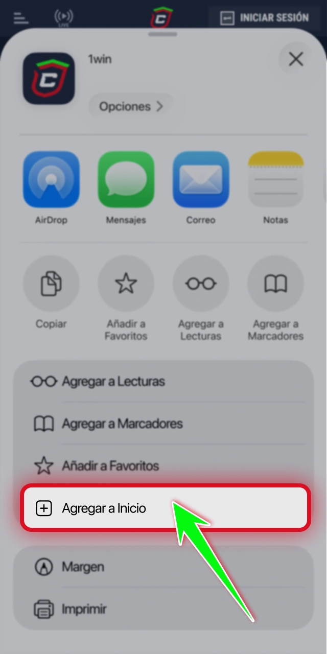 Añade el acceso directo a tu pantalla desde Casinado oficial.