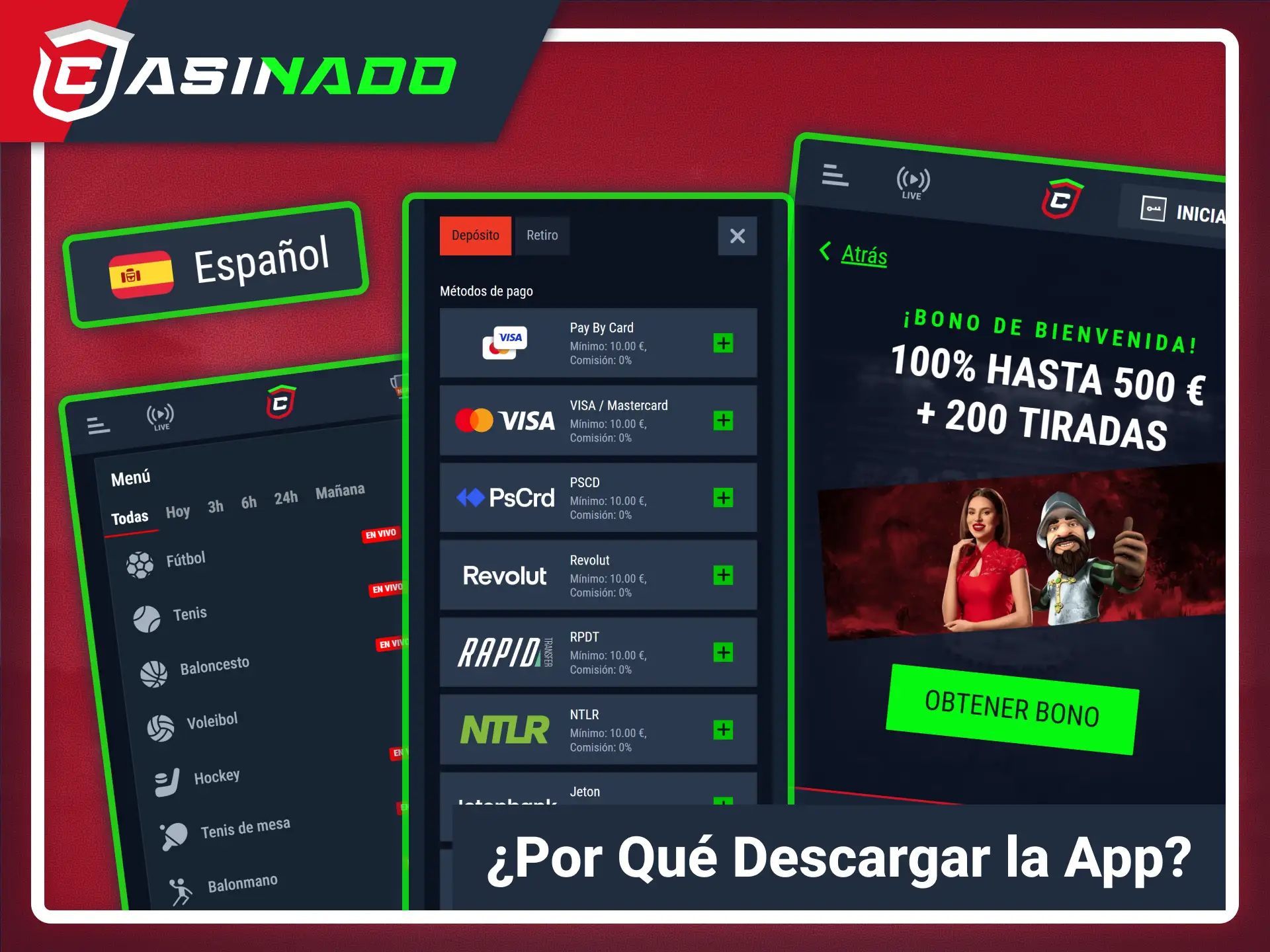 Conoce los beneficios de instalar la aplicación móvil Casinado oficial.