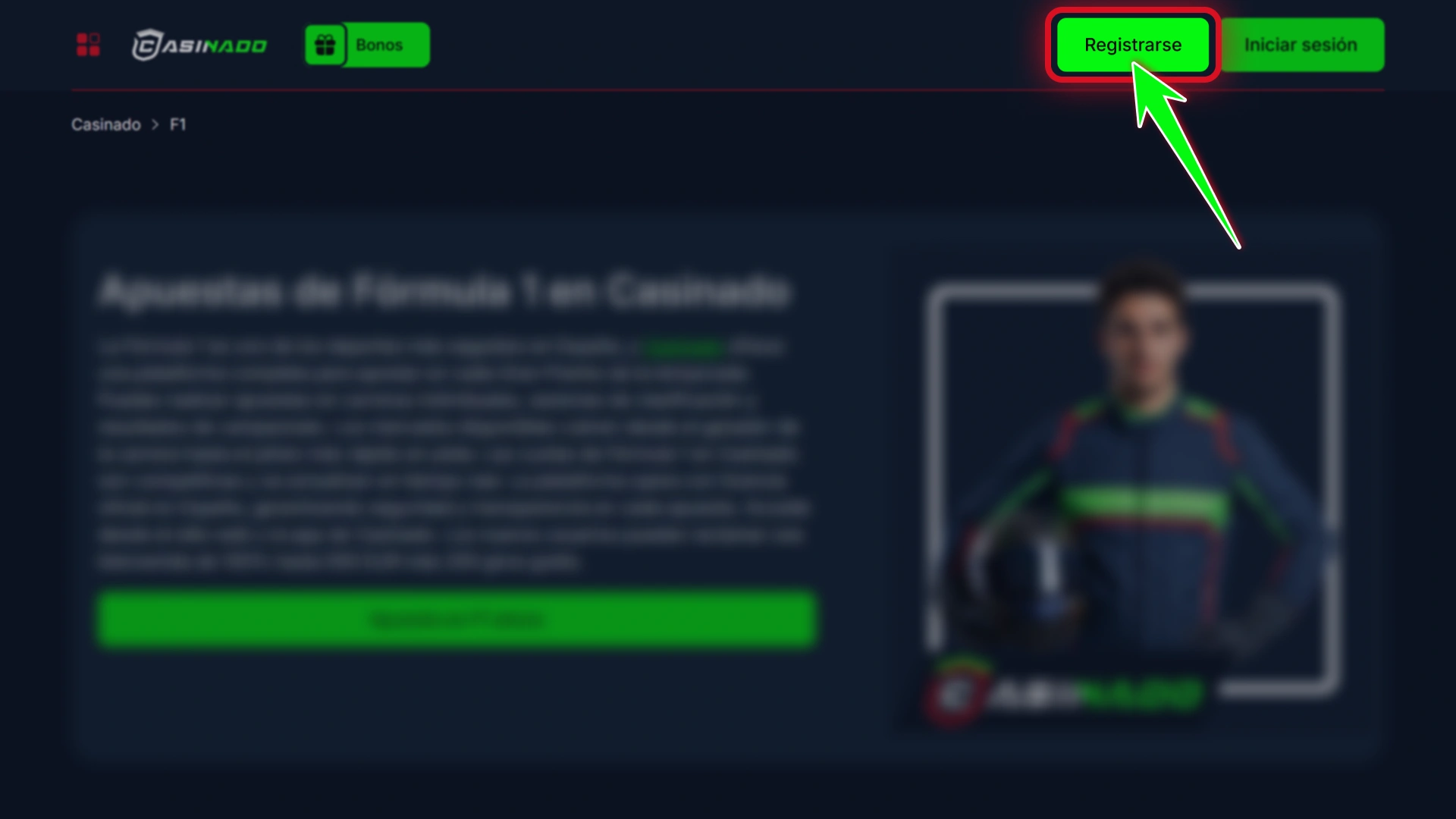 Registra una nueva cuenta de juego seguro en Casinado oficial.