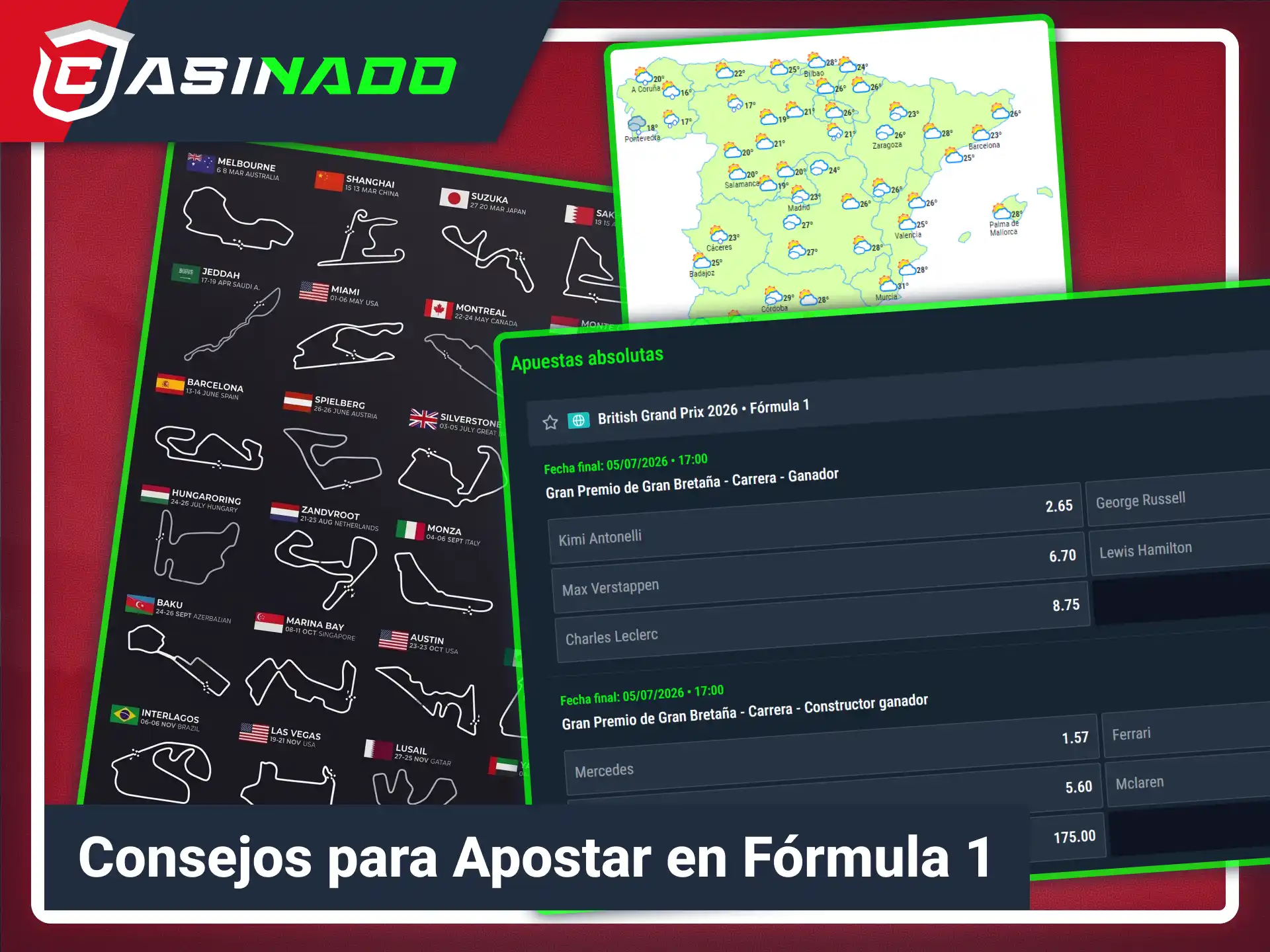Lee consejos útiles para tus apuestas de automovilismo en Casinado oficial.