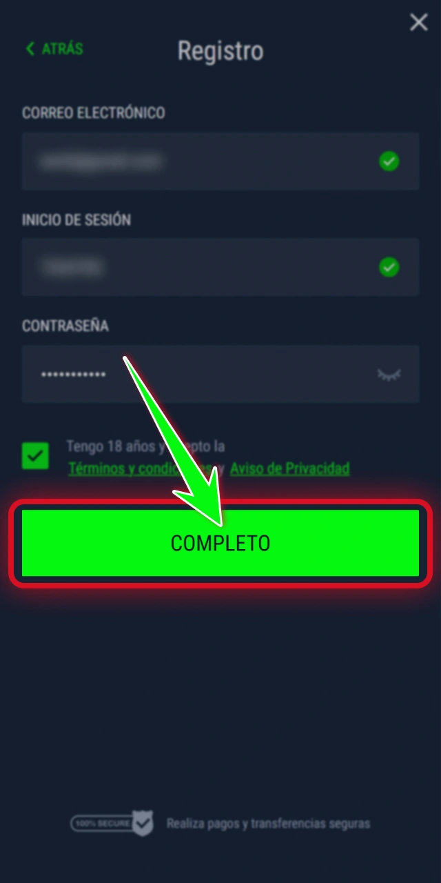 Verifica tu nueva cuenta móvil ingresando a Casinado oficial.