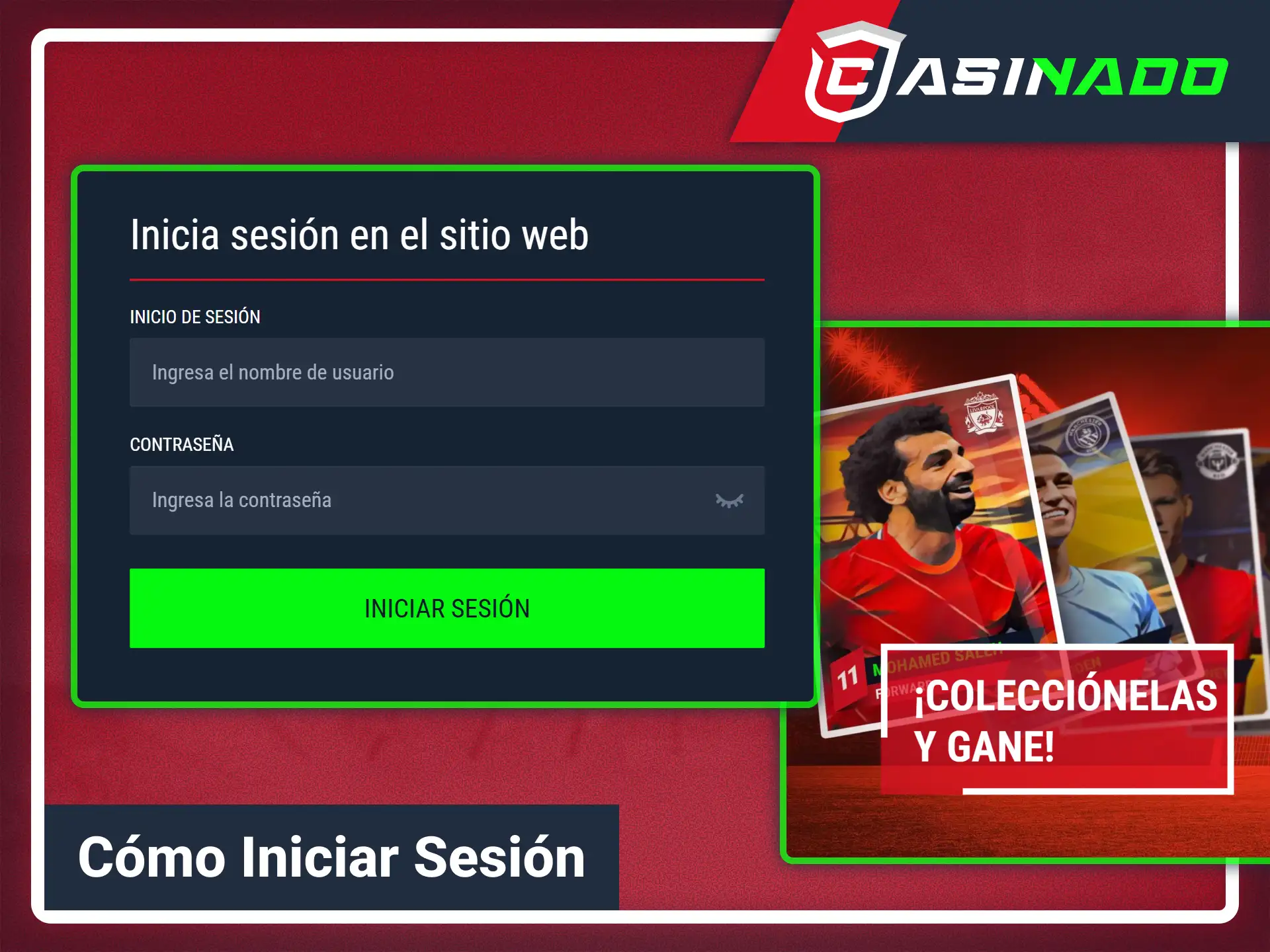 Accede de forma rápida a tu perfil en Casinado oficial.