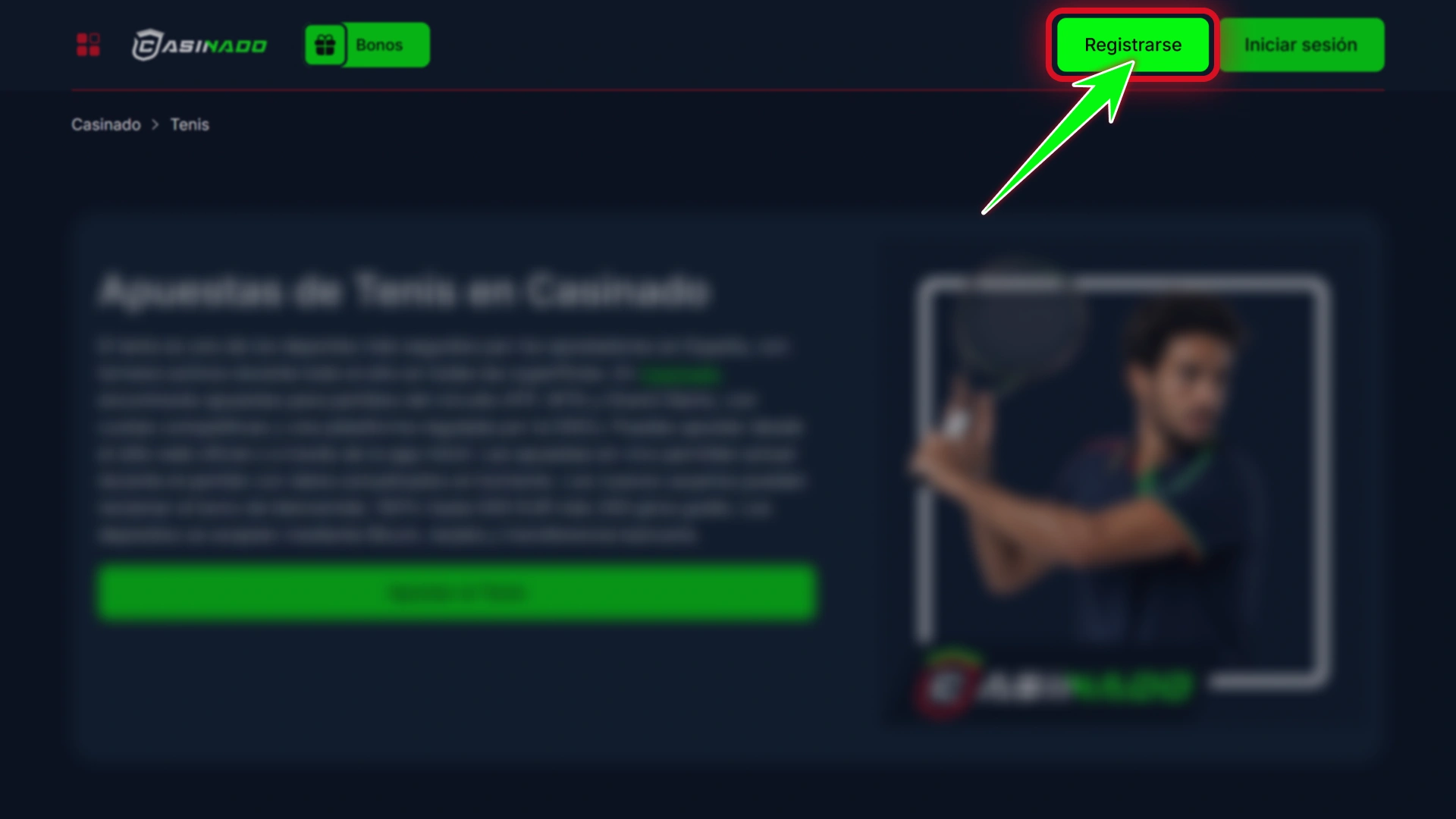 Completa el registro de tu nueva cuenta en Casinado oficial.