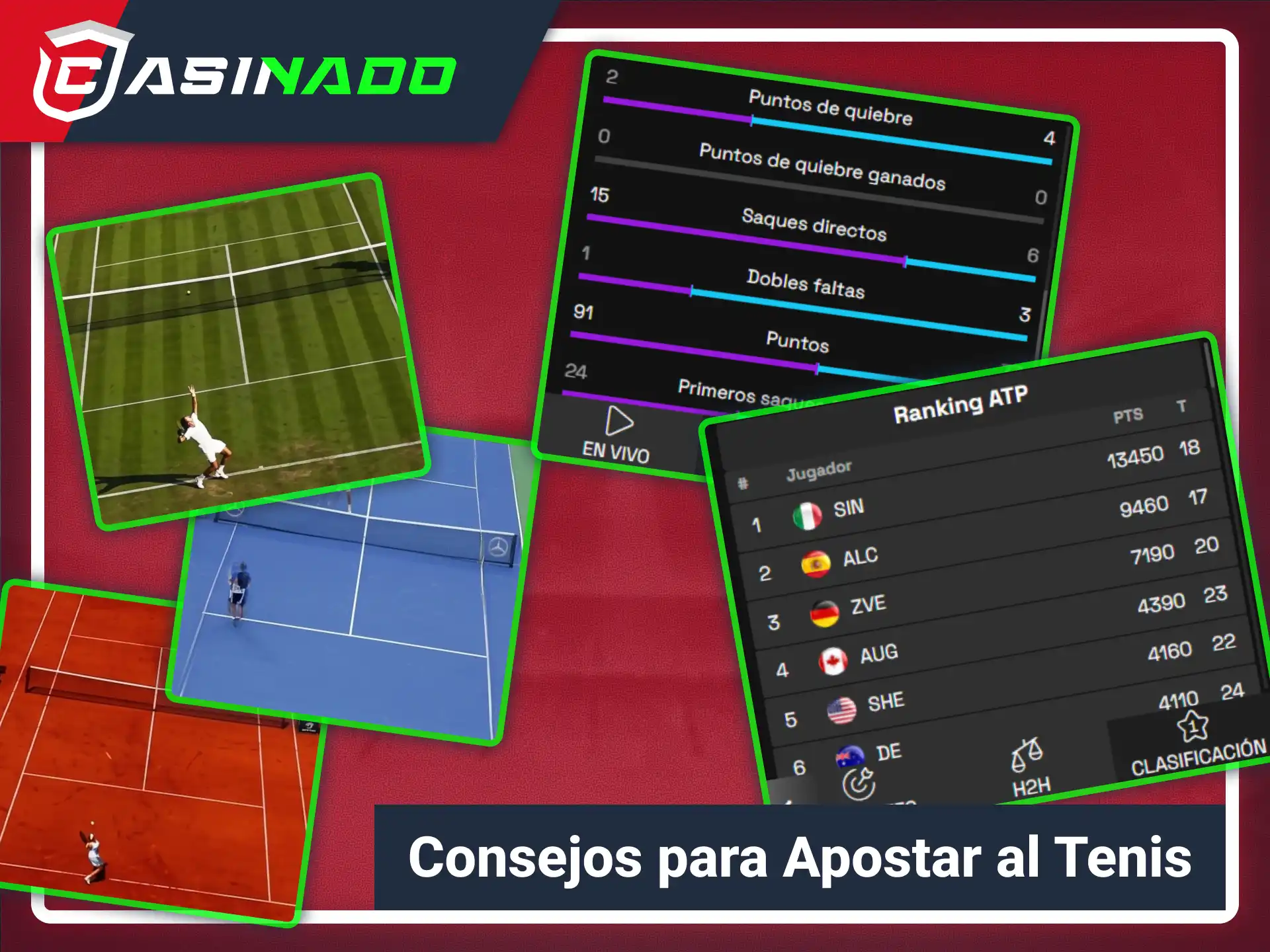 Lee consejos útiles para tus apuestas de tenis en Casinado oficial.