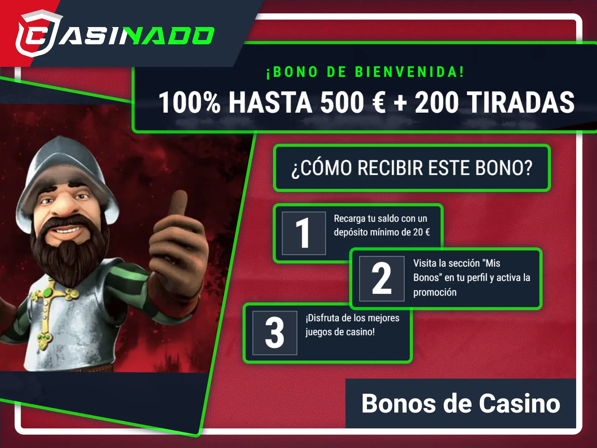Consigue giros gratis para slots en el sitio Casinado oficial.