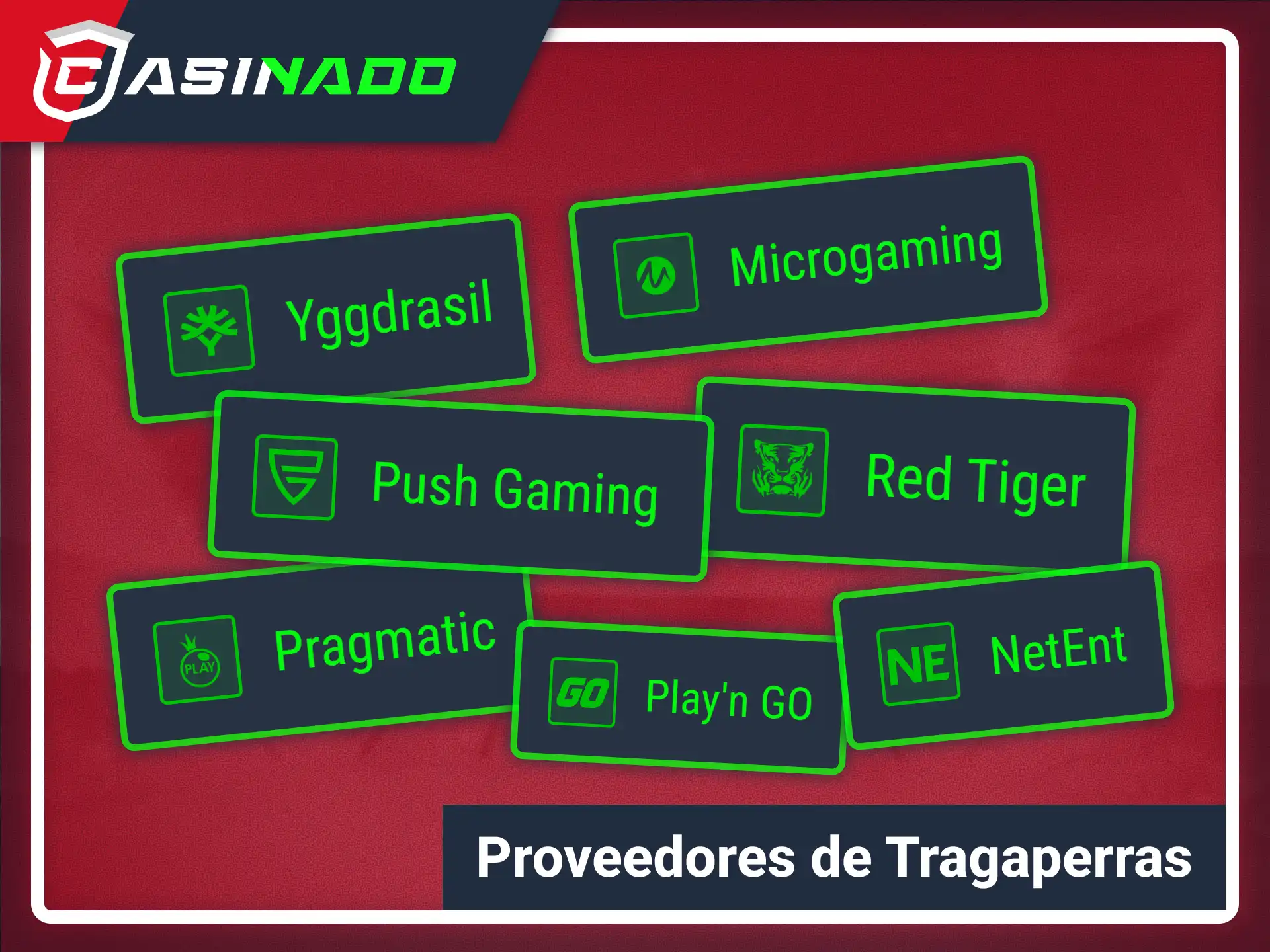 Juega a slots de los mejores proveedores en Casinado oficial.